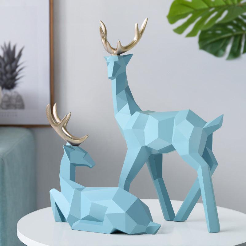 Deers Sculpture Resin Deer Statue Decoration Home Decor Statues Deer Figurines Modern Decoration Deers Table Ornament - Amazitshop