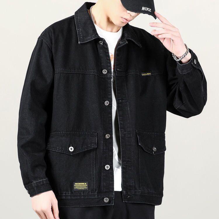 Denim Loose Spring And Autumn Trendy Workwear Jacket Top Denim Short Gown Men - Amazitshop