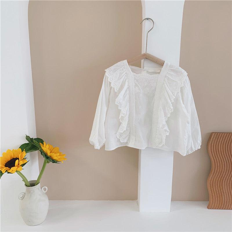 Denim overalls long - sleeved lace shirt Korean suit - Amazitshop