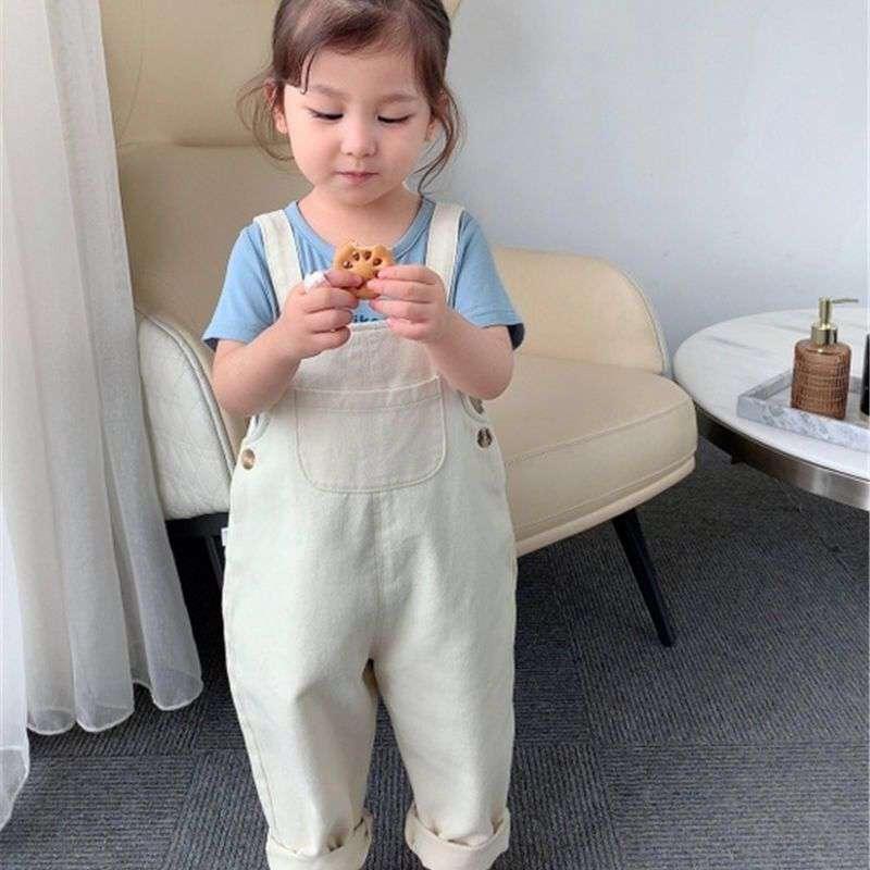 Denim Overalls Trousers Summer Children Middle And Small Children Korean - Amazitshop
