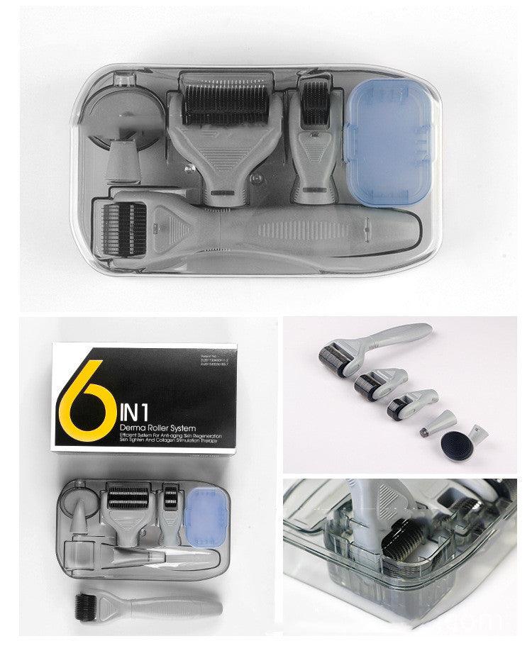 DermaKit™ 6 - in - 1 Derma Roller Kit Facial Microneedling Set Facial Skin Care Tools Gift Set - Amazitshop