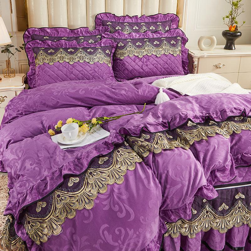 Detachable Bedding Four - piece Duvet Cover Bed Skirt - Amazitshop