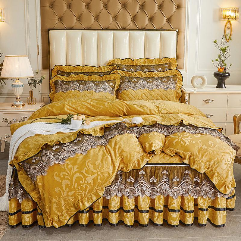 Detachable Bedding Four - piece Duvet Cover Bed Skirt - Amazitshop