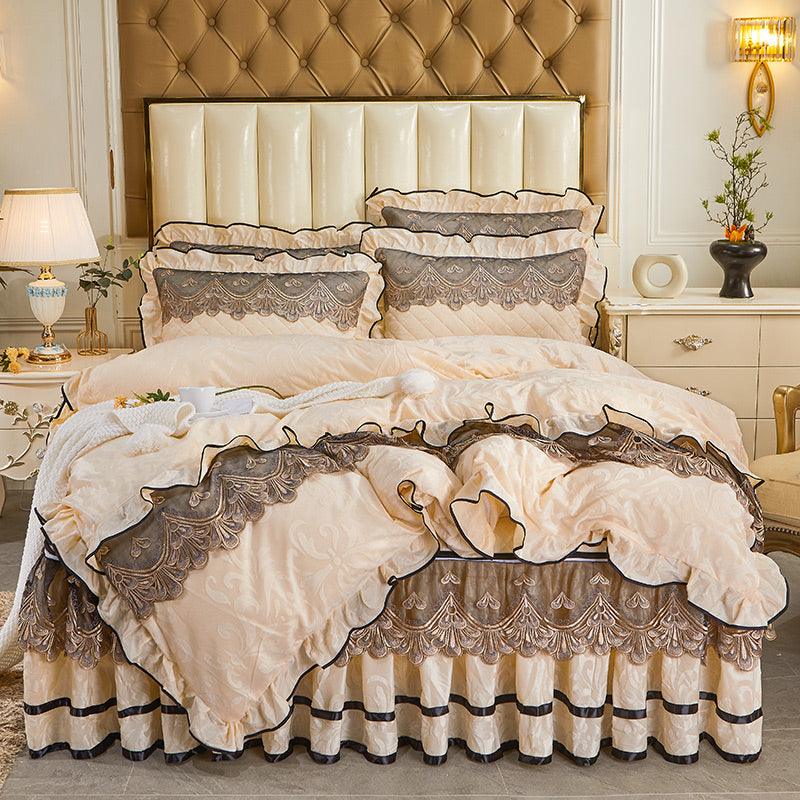 Detachable Bedding Four - piece Duvet Cover Bed Skirt - Amazitshop