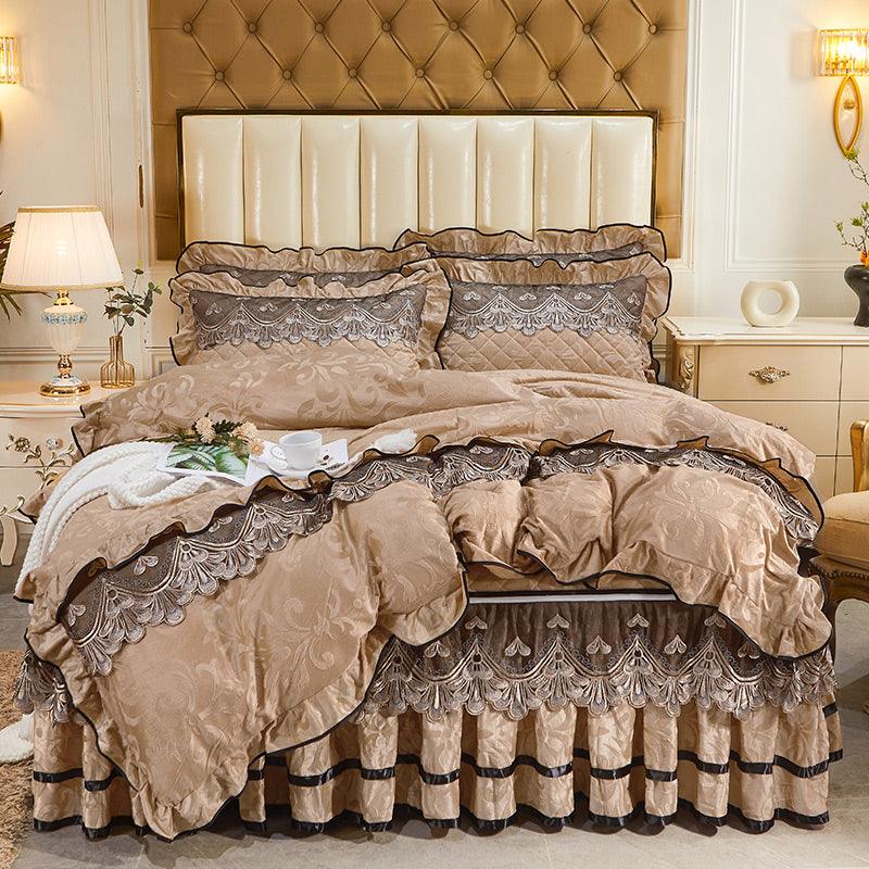Detachable Bedding Four - piece Duvet Cover Bed Skirt - Amazitshop