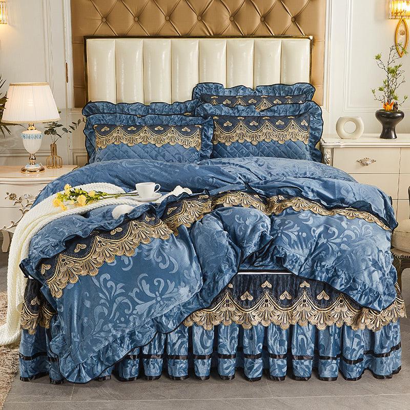 Detachable Bedding Four - piece Duvet Cover Bed Skirt - Amazitshop
