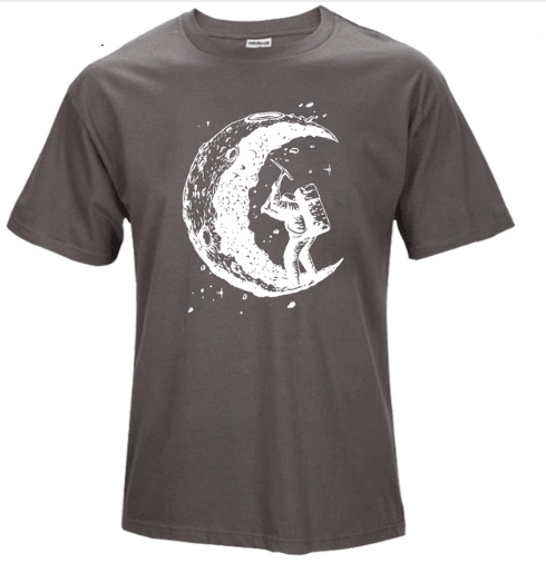 Digging The Moon Print Casual Mens O - neck T Shirts Fashion Men's Tops Men T-shirt Short Sleeve Men Tshirt - Amazitshop