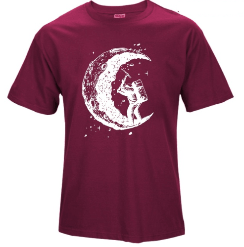 Digging The Moon Print Casual Mens O - neck T Shirts Fashion Men's Tops Men T-shirt Short Sleeve Men Tshirt - Amazitshop