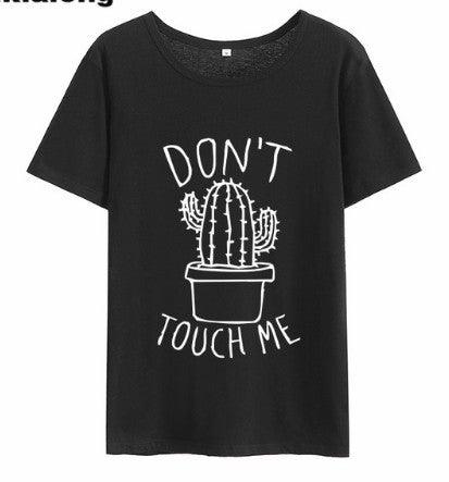 DON'T TOUGH ME Cactus T Shirt Women Casual Summer Tshirts - Amazitshop