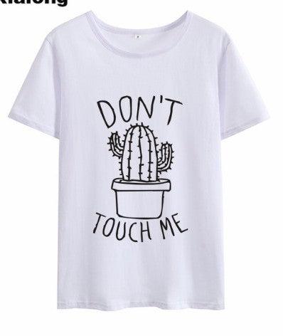 DON'T TOUGH ME Cactus T Shirt Women Casual Summer Tshirts - Amazitshop