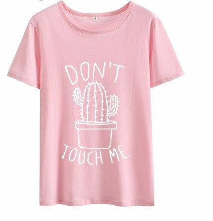 DON'T TOUGH ME Cactus T Shirt Women Casual Summer Tshirts - Amazitshop