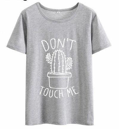 DON'T TOUGH ME Cactus T Shirt Women Casual Summer Tshirts - Amazitshop
