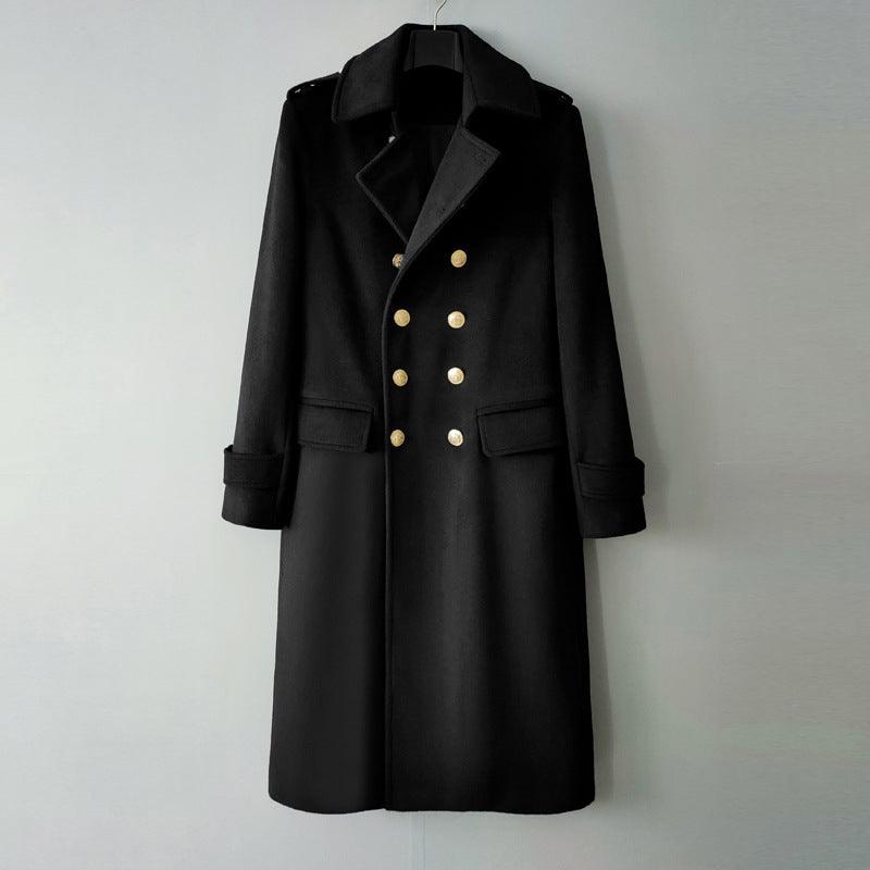 Double Breasted Extended Woolen Coat - Amazitshop
