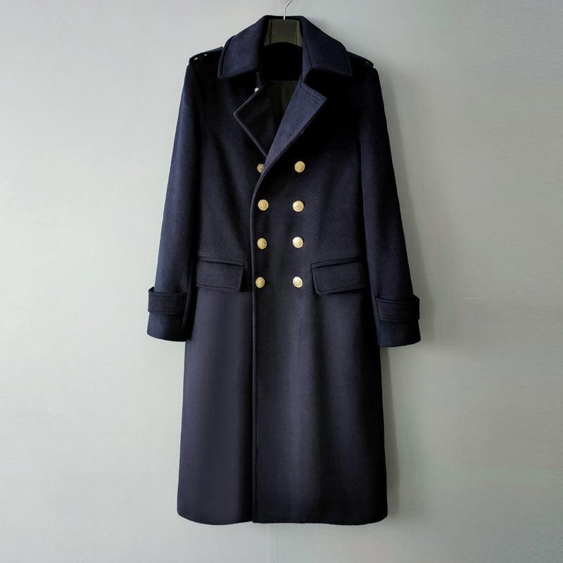 Double Breasted Extended Woolen Coat - Amazitshop