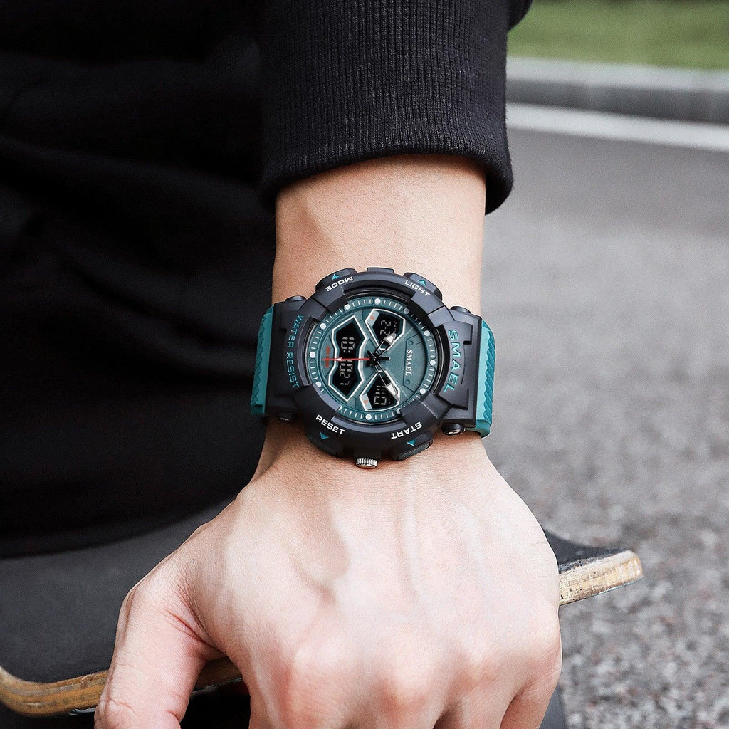 Double Display Digital Electronic Watch Men - Amazitshop