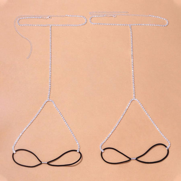 Double Row Diamond Thigh Chain Body Jewelry - Amazitshop