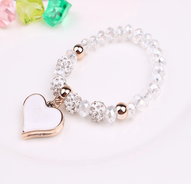 Elastic Crystal Bracelet & Bangle Heart Bracelets - Amazitshop