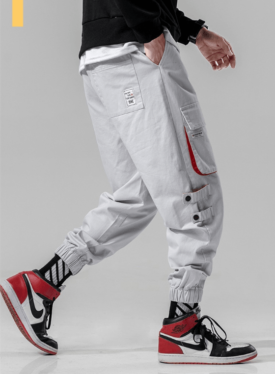 Elastic Waist Punk Pants Cargo Jogger Pants - Amazitshop