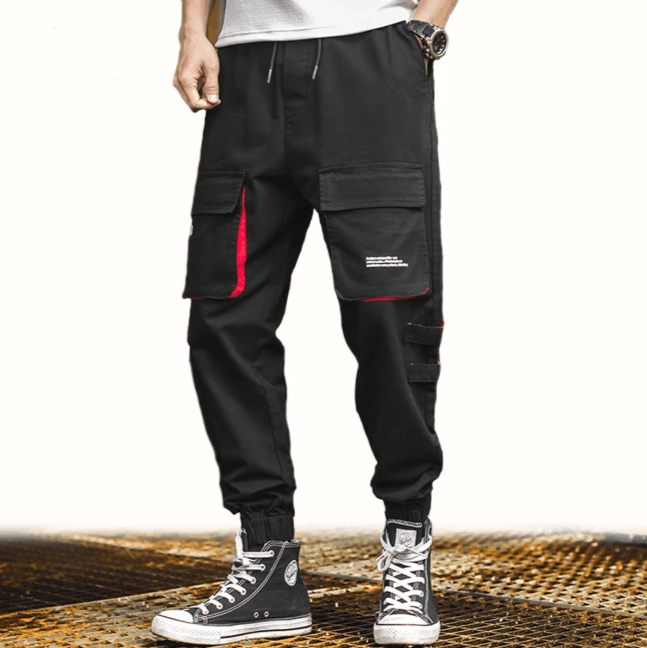 Elastic Waist Punk Pants Cargo Jogger Pants - Amazitshop