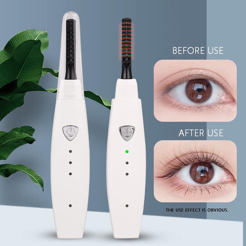 Electric Heated Eyelash Curler USB Rechargeable Eyelashes Curler Quick Heating Natural Eyelash Curler Long Lasting Makeup Tools - Amazitshop