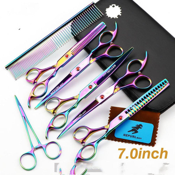 Electroplating Color 5 Pack Pet Grooming Scissors - Amazitshop