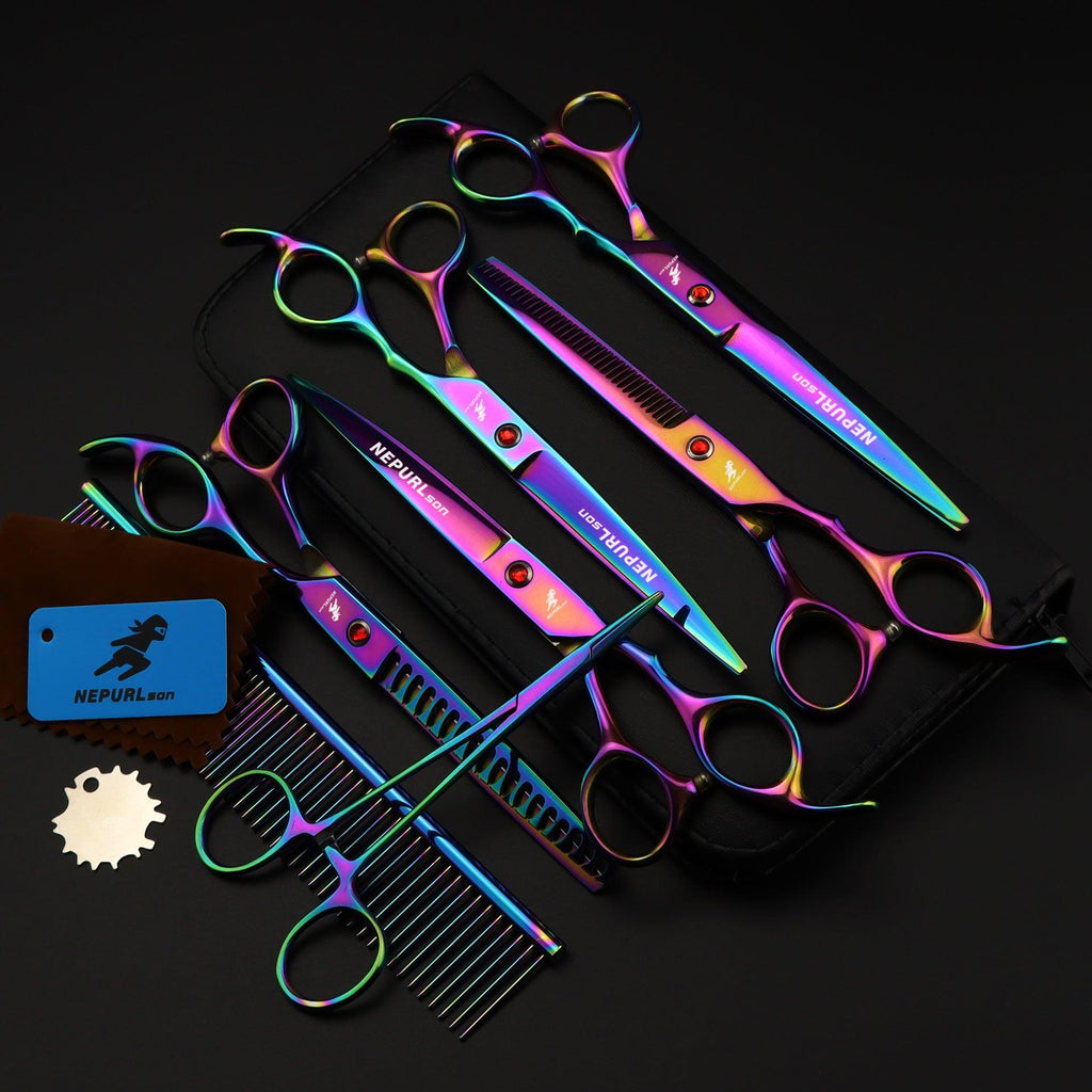Electroplating Color 5 Pack Pet Grooming Scissors - Amazitshop
