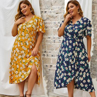 Elegance with the Plus - Size Long Dress for Curvy Women - Amazitshop