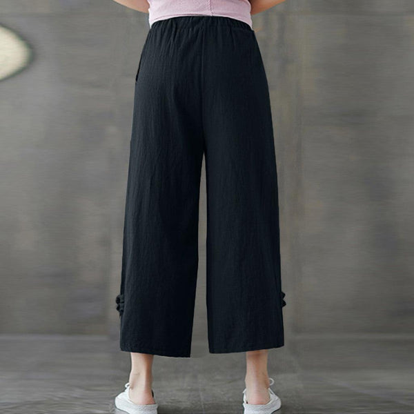 Ethnic style retro cross - leg wide - leg pants - Amazitshop