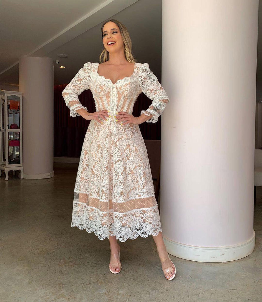 European And American Autumn And Winter V - neck Long - sleeve Dress - Amazitshop