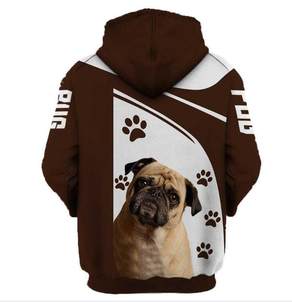 European And American Men's 3D Digital Printing Wolf Dog Hooded Sweater - Amazitshop