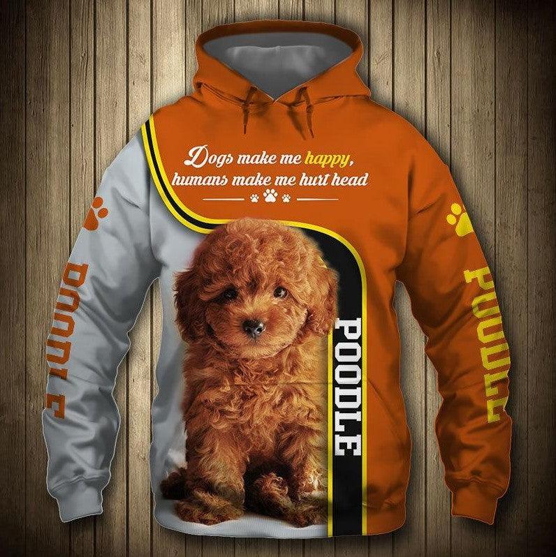 European And American Men's 3D Digital Printing Wolf Dog Hooded Sweater - Amazitshop