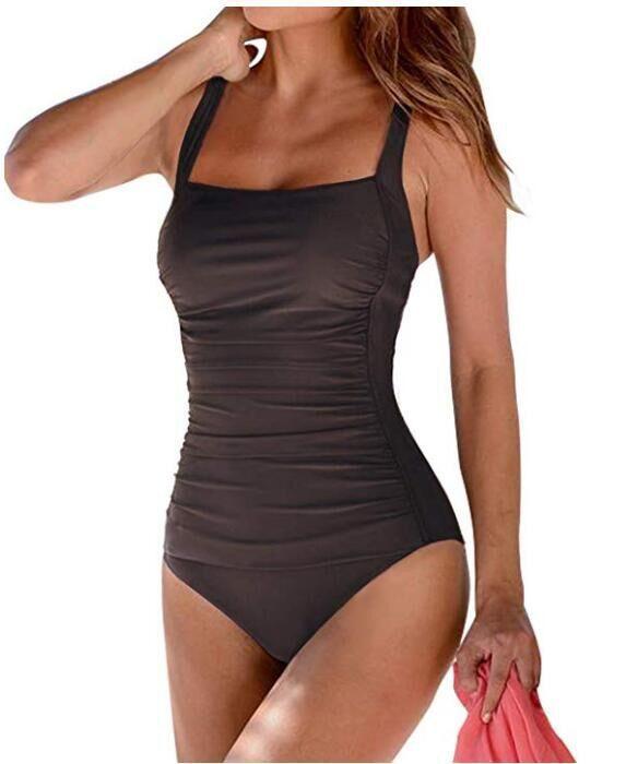 European And American Sexy Solid Color Shoulder Strap Ladies Swimwear - Amazitshop