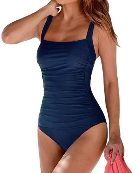 European And American Sexy Solid Color Shoulder Strap Ladies Swimwear - Amazitshop