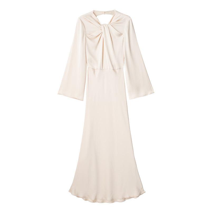 European And American Style Women's Backless Satin Textured Dresses For Women - Amazitshop