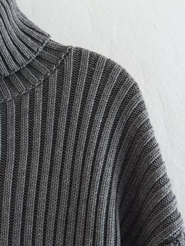 European And American Style Women's Ribbed Turtleneck Sweater Women - Amazitshop