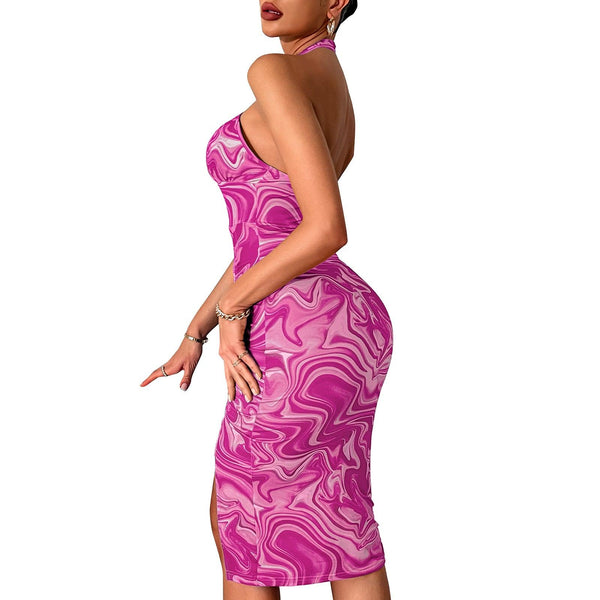 European And American Women's Open - ended Halterneck Dress - Amazitshop