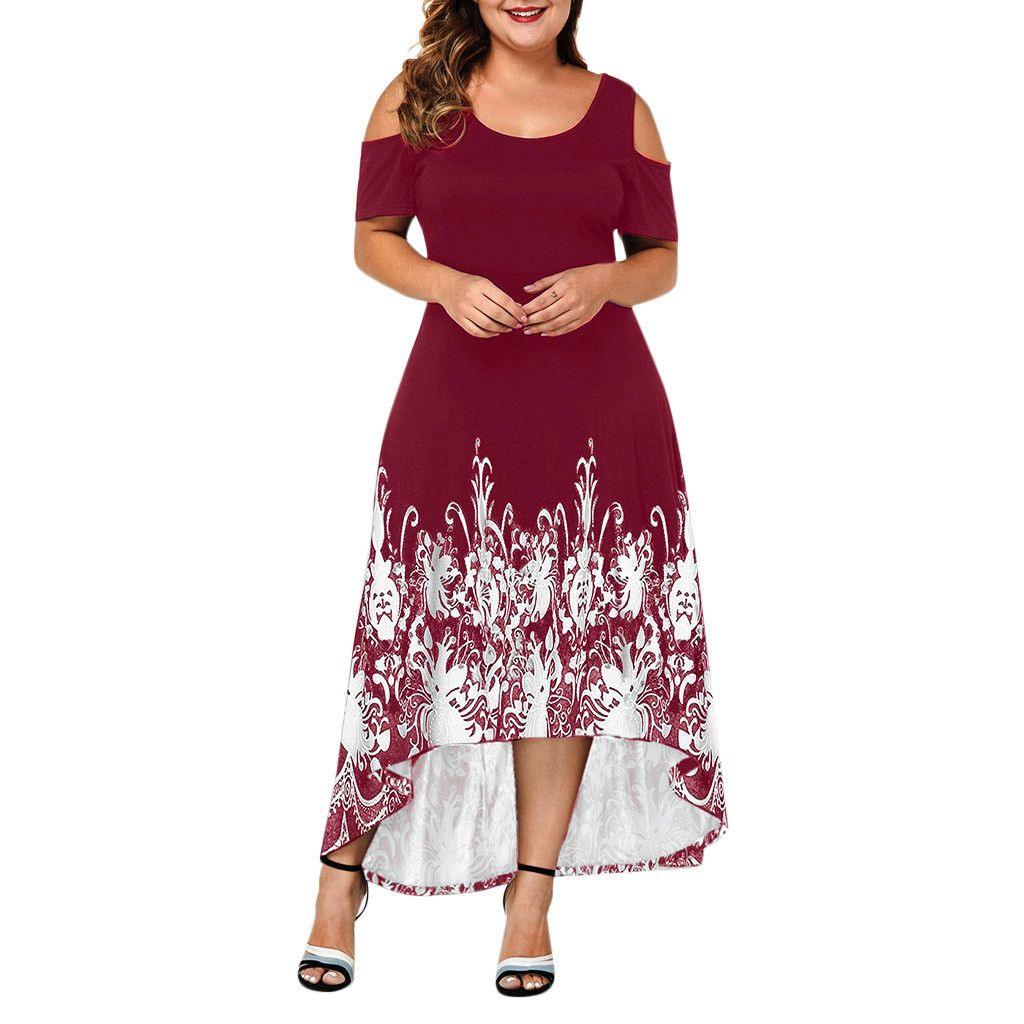Evening Party Summer Plus Size Maxi Dress Women XL Short - Amazitshop