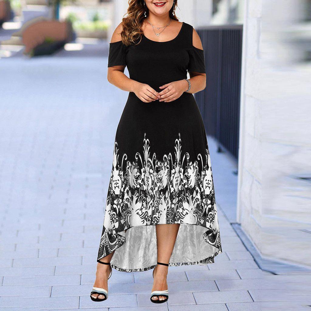 Evening Party Summer Plus Size Maxi Dress Women XL Short - Amazitshop