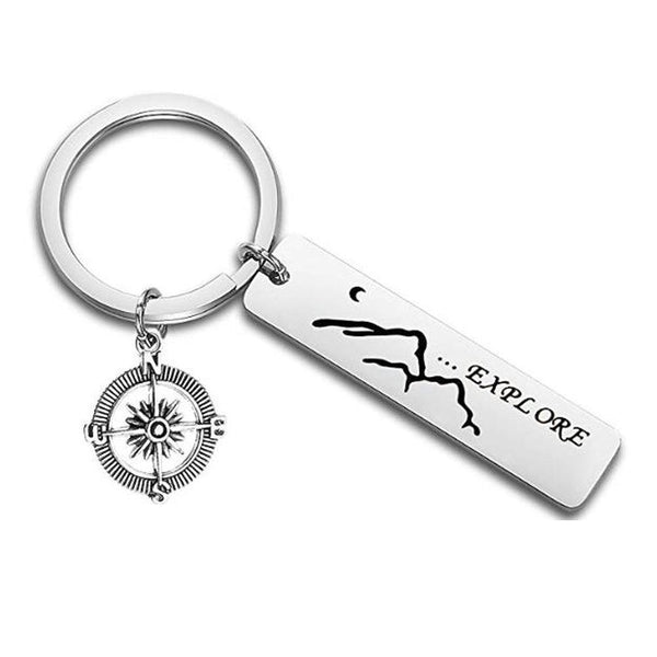Explore Compass Stainless Steel Keychain - Amazitshop