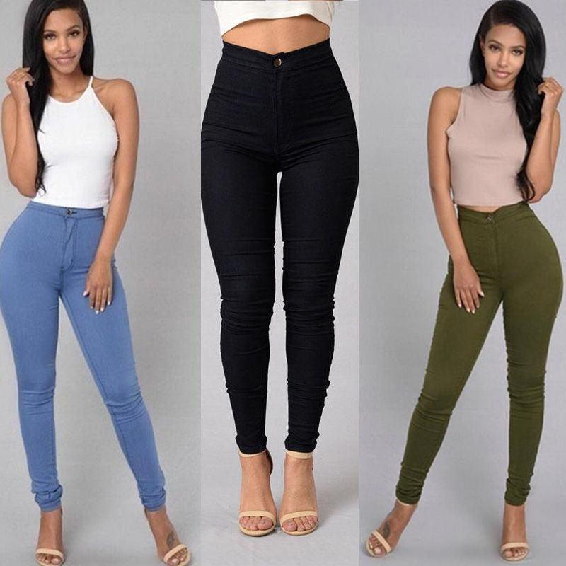 explosion Leggings thin waist stretch pencil pants tight candy colored jeans - Amazitshop