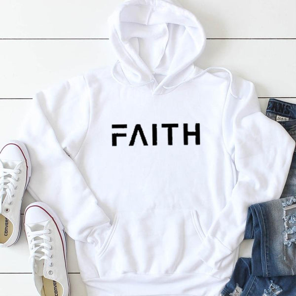 Faith Letter Print Women Hoodies - Amazitshop
