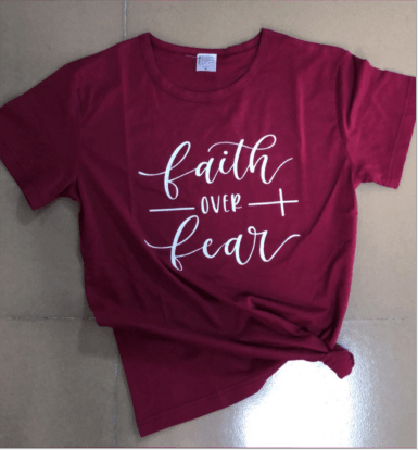 Faith Over Fear Christian T-Shirt Religion Clothing For Women Faith Shirt - Amazitshop