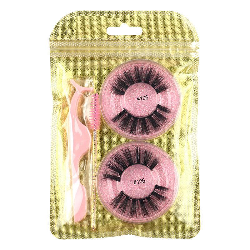 False Eyelashes Mink Hair Natural Bushy Round Set Beauty Tools - Amazitshop