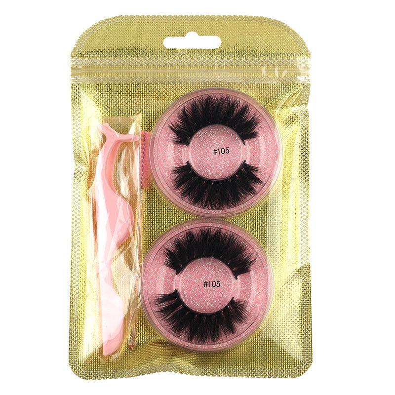 False Eyelashes Mink Hair Natural Bushy Round Set Beauty Tools - Amazitshop