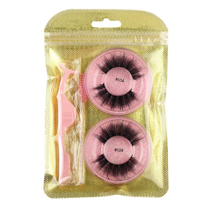 False Eyelashes Mink Hair Natural Bushy Round Set Beauty Tools - Amazitshop