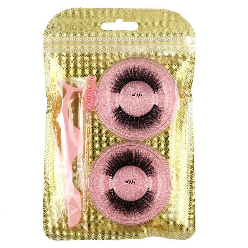 False Eyelashes Mink Hair Natural Bushy Round Set Beauty Tools - Amazitshop