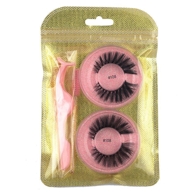 False Eyelashes Mink Hair Natural Bushy Round Set Beauty Tools - Amazitshop