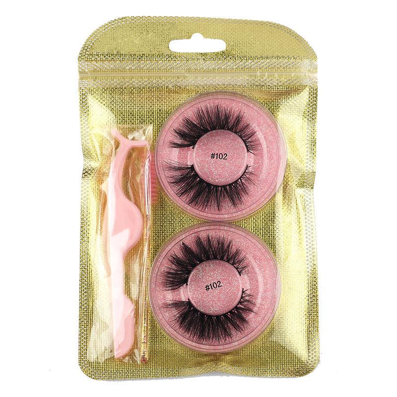 False Eyelashes Mink Hair Natural Bushy Round Set Beauty Tools - Amazitshop