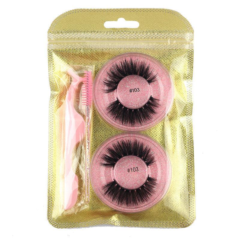 False Eyelashes Mink Hair Natural Bushy Round Set Beauty Tools - Amazitshop
