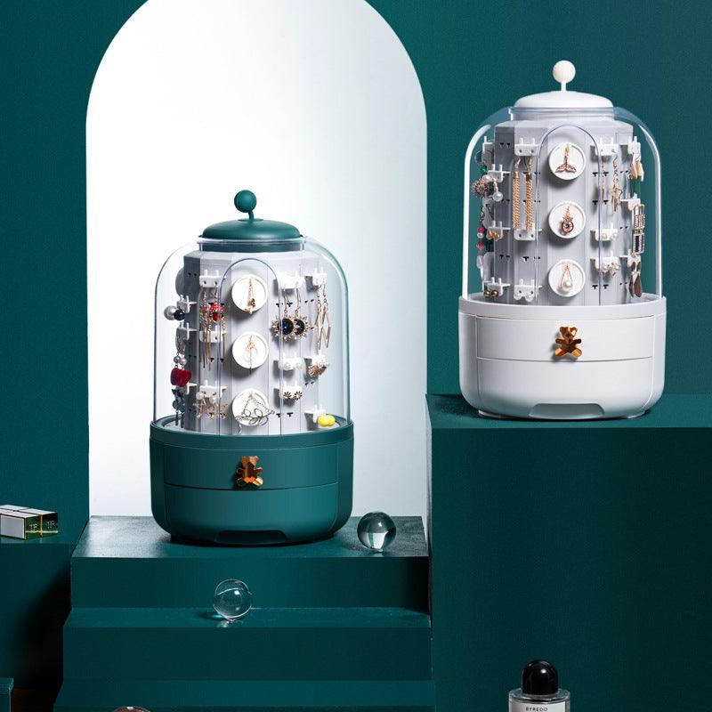 Fashion 360 Rotating Jewelry Box Earrings Necklace Rack Casket Large Jewellery Storage Boxes Organizer - Amazitshop